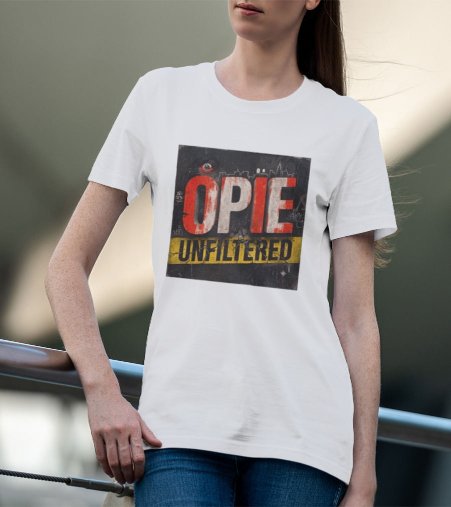 Opie Unfiltered Podcast Eye Graffiti Cityscape T-Shirt