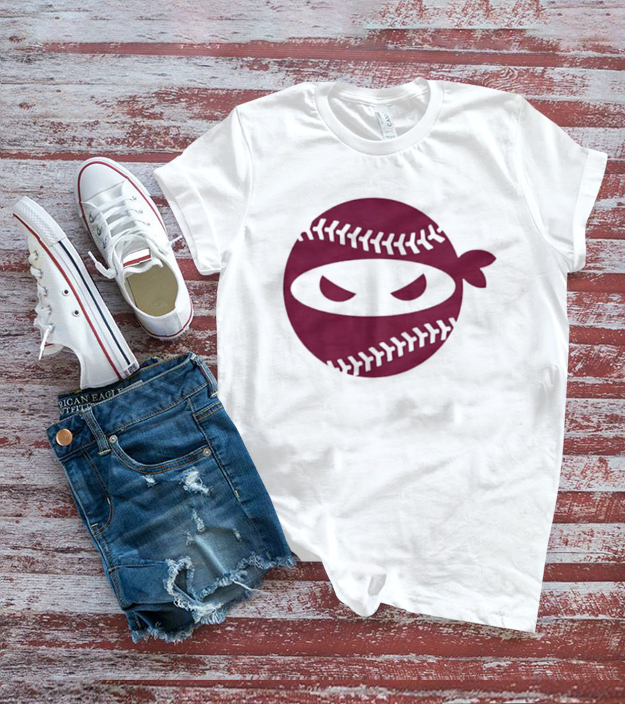 Pitching Ninja Baseball Emblem Emily's Fight T-Shirt