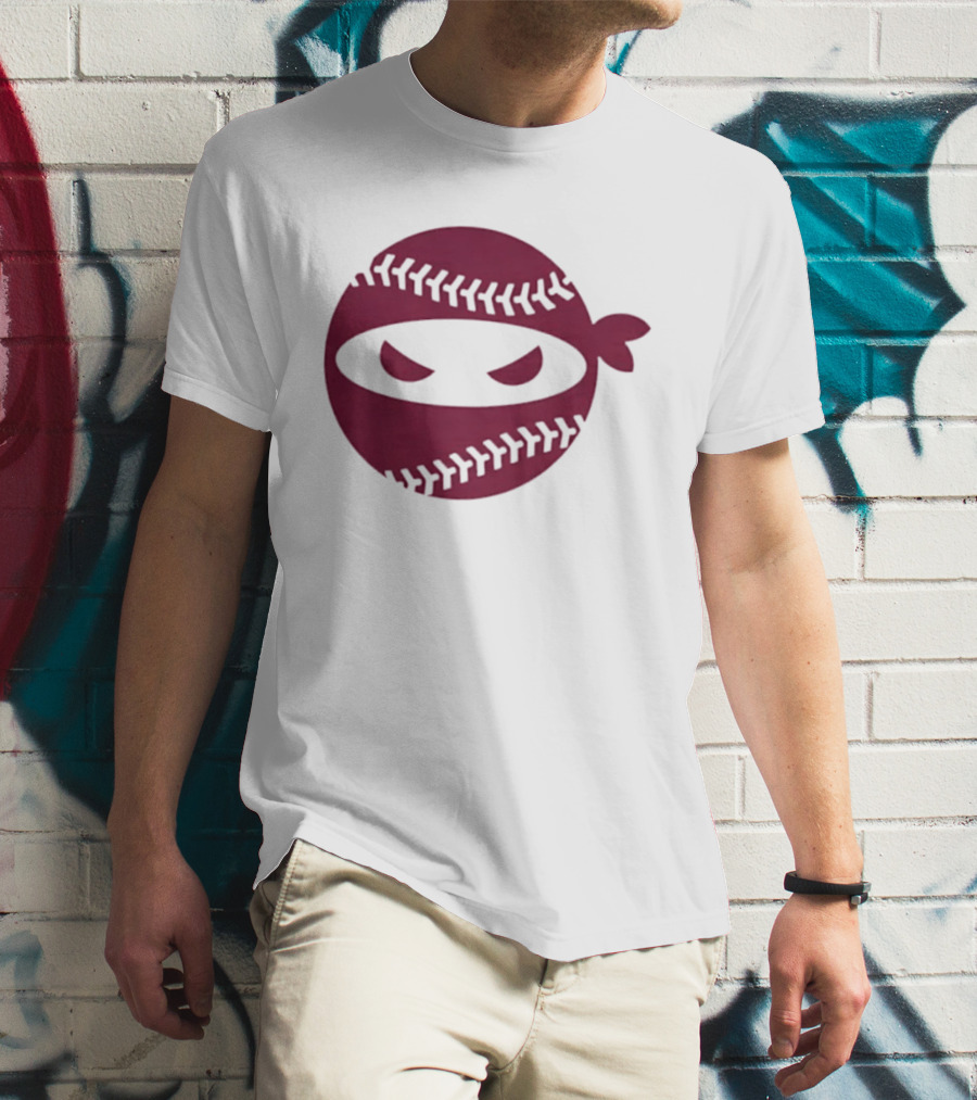 Pitching Ninja Baseball Emblem Emily's Fight T-Shirt