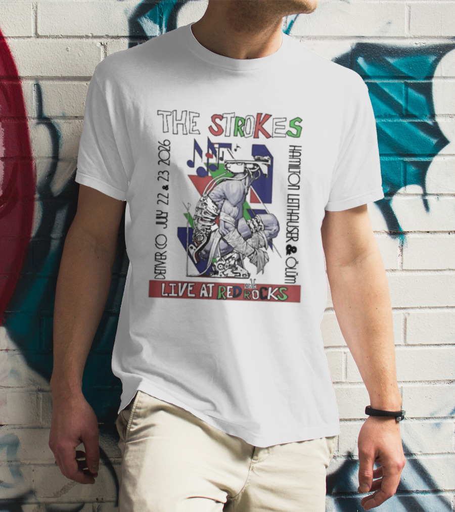 The Strokes Live At Red Rocks July 22 23 2016 Concert Morrison Colorado T-Shirt