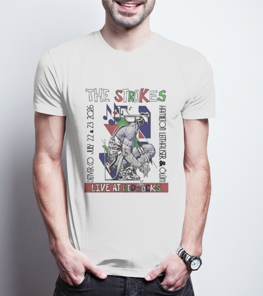 The Strokes Live At Red Rocks July 22 23 2016 Concert Morrison Colorado T-Shirt