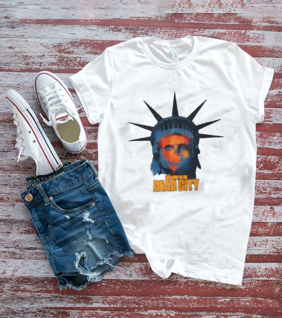 Walking Dead Dead City Statue Skull Graffiti T-Shirt