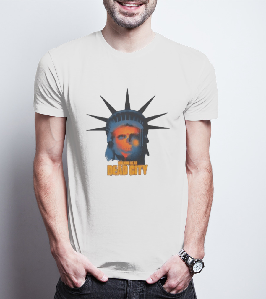Walking Dead Dead City Statue Skull Graffiti T-Shirt