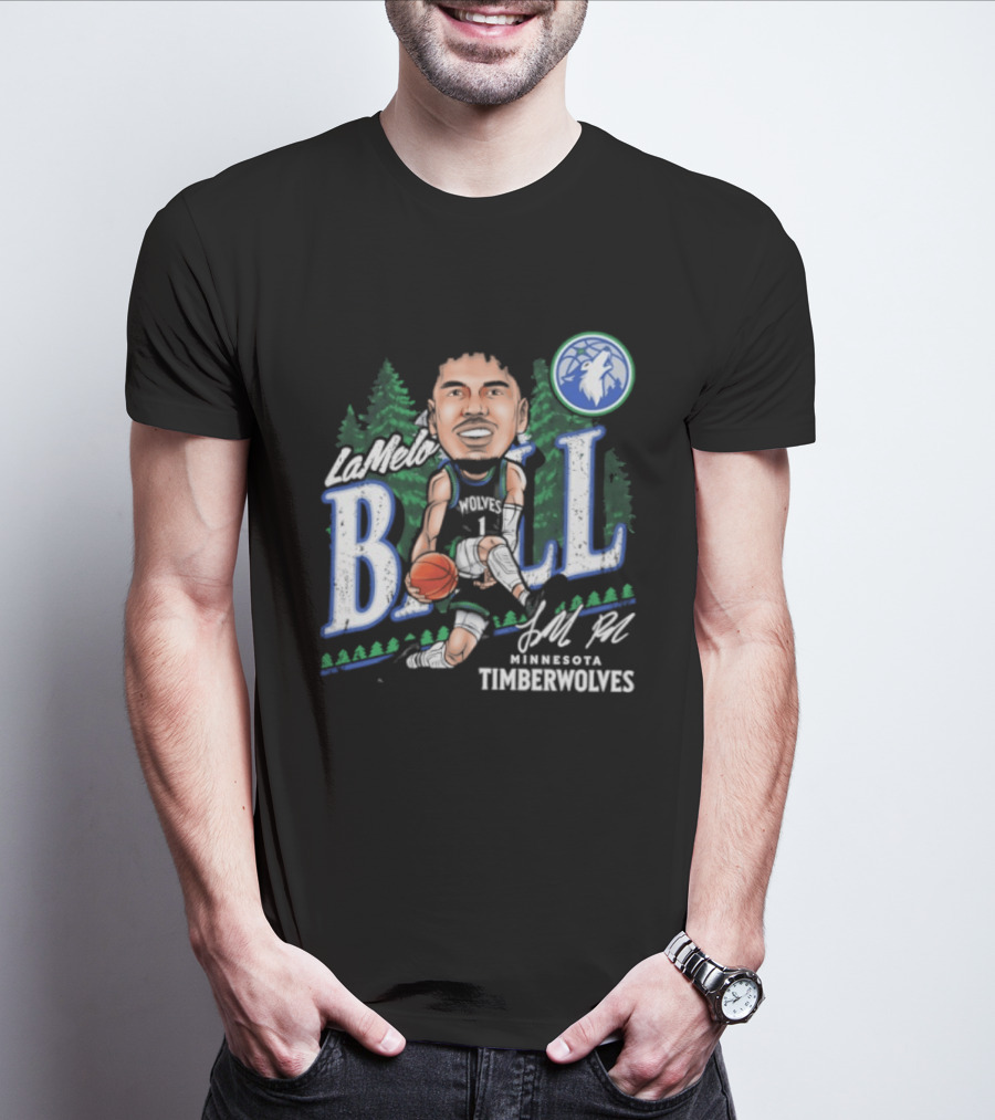 LaMelo Ball Minnesota Timberwolves Basketball Player Caricature T-Shirt