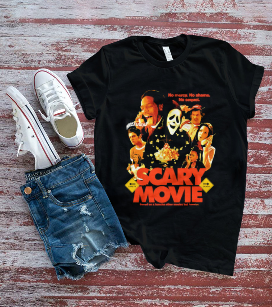 Scary Movie No Mercy No Shame No Sequel Spoof Characters Popcorn Scene T-Shirt