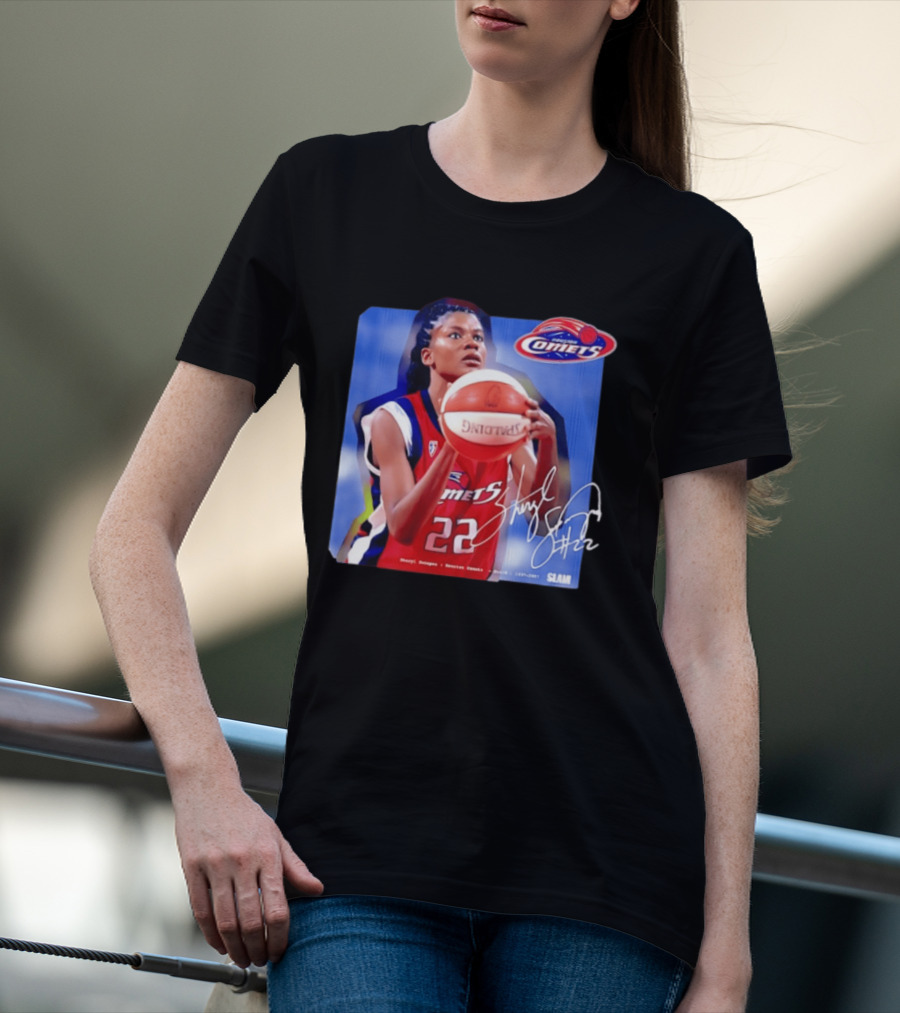Sheryl Swoopes Houston Comets SLAM WNBA Legends 22 Spalding Basketball T-Shirt
