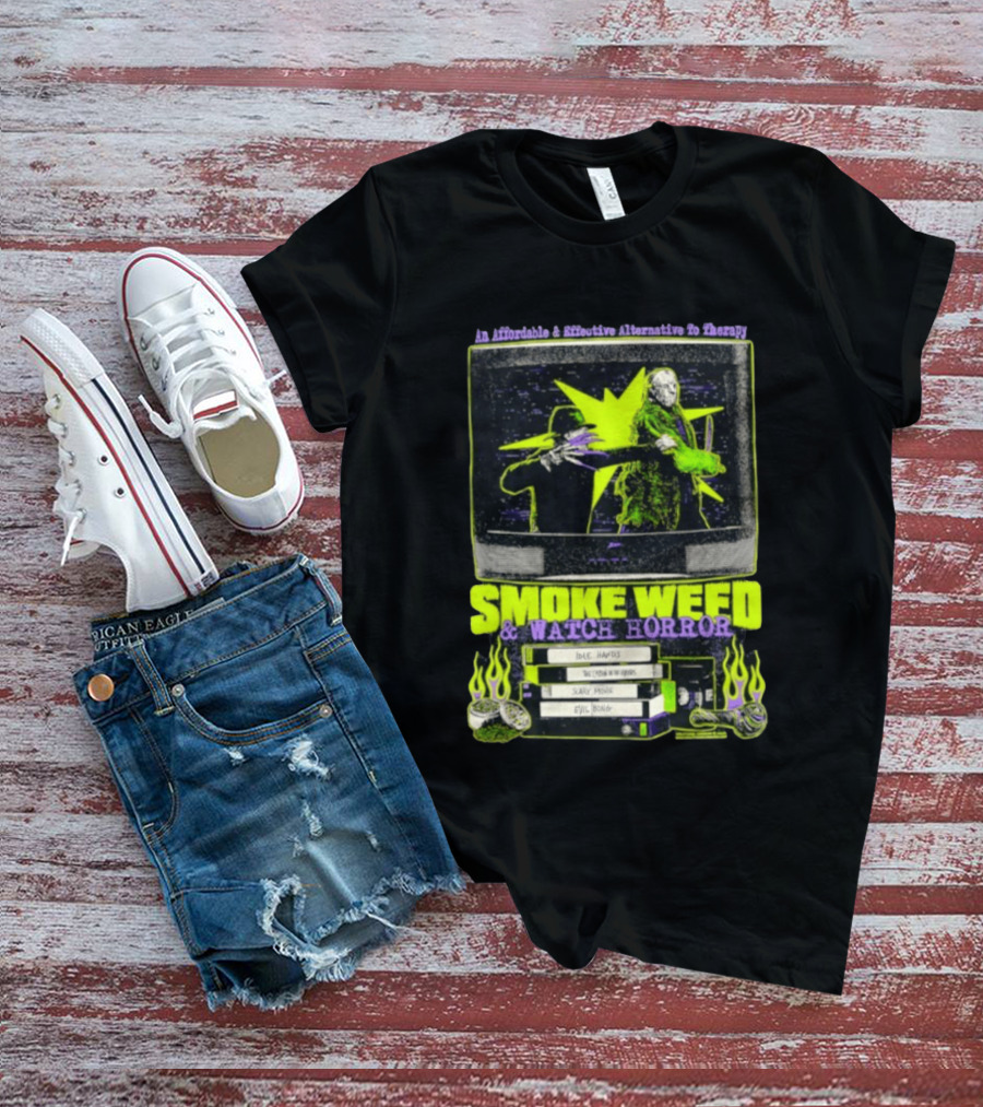 Affordable Effective Alternative Freddy Krueger Jason Voorhees Smoke Weed Horror T-Shirt