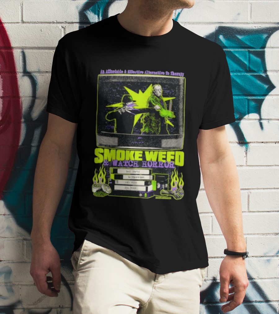 Affordable Effective Alternative Freddy Krueger Jason Voorhees Smoke Weed Horror T-Shirt