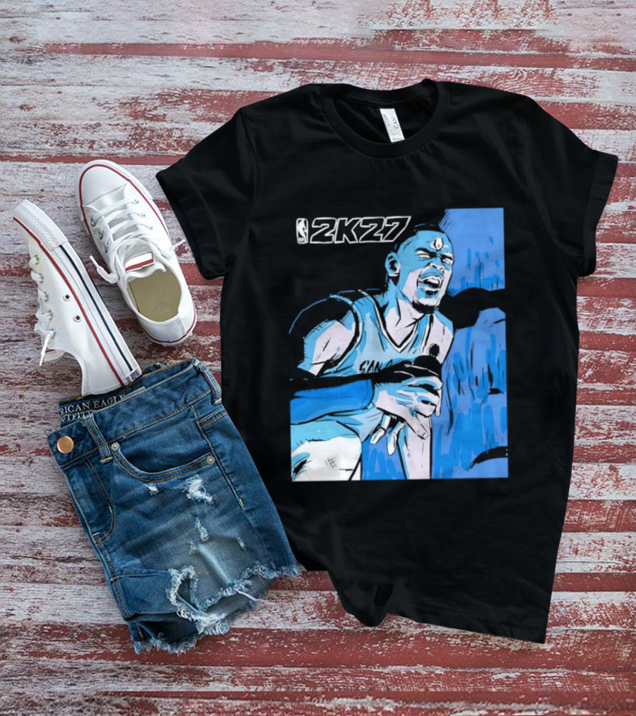Victor Wembanyama NBA 2K27 Basketball Game Cover T-Shirt