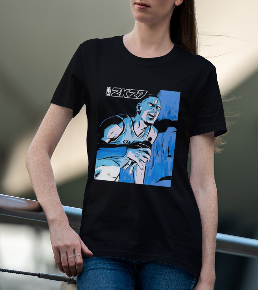 Victor Wembanyama NBA 2K27 Basketball Game Cover T-Shirt