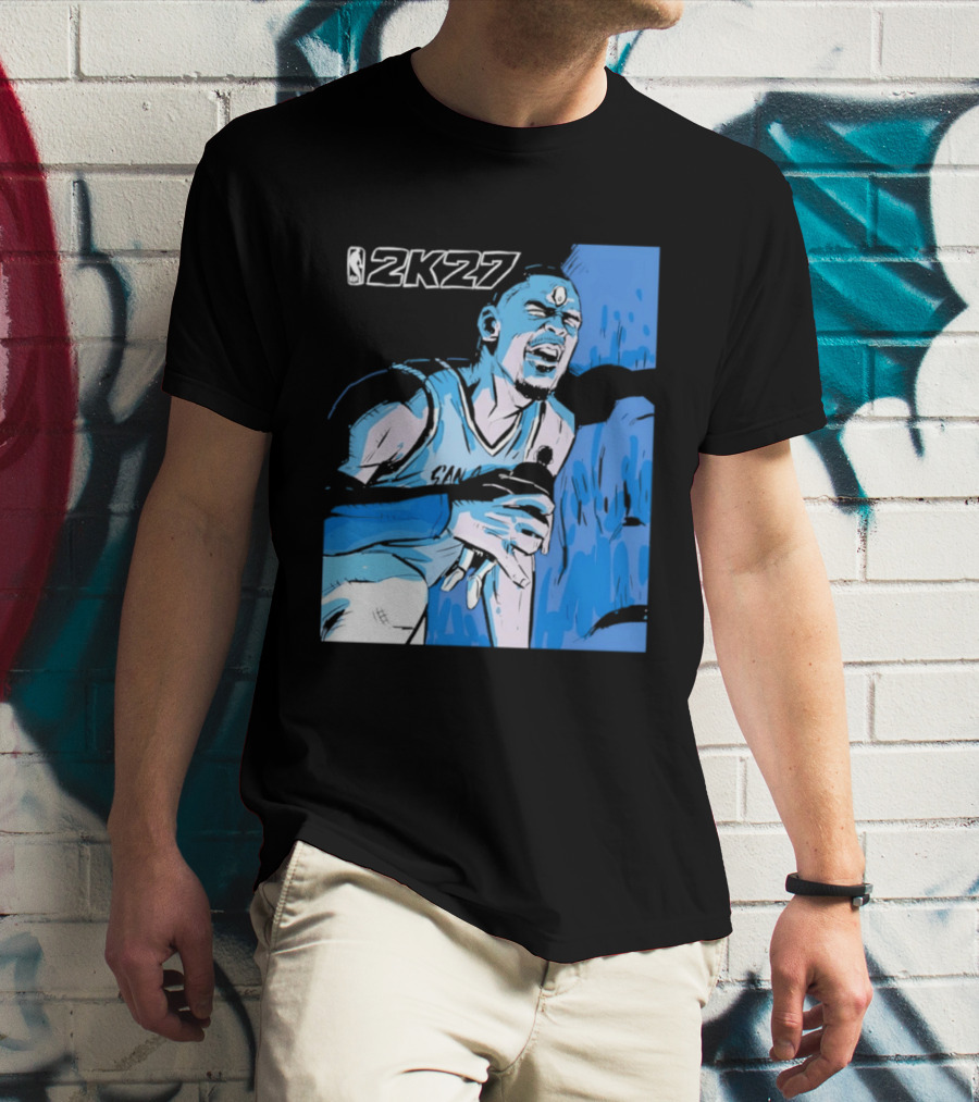 Victor Wembanyama NBA 2K27 Basketball Game Cover T-Shirt