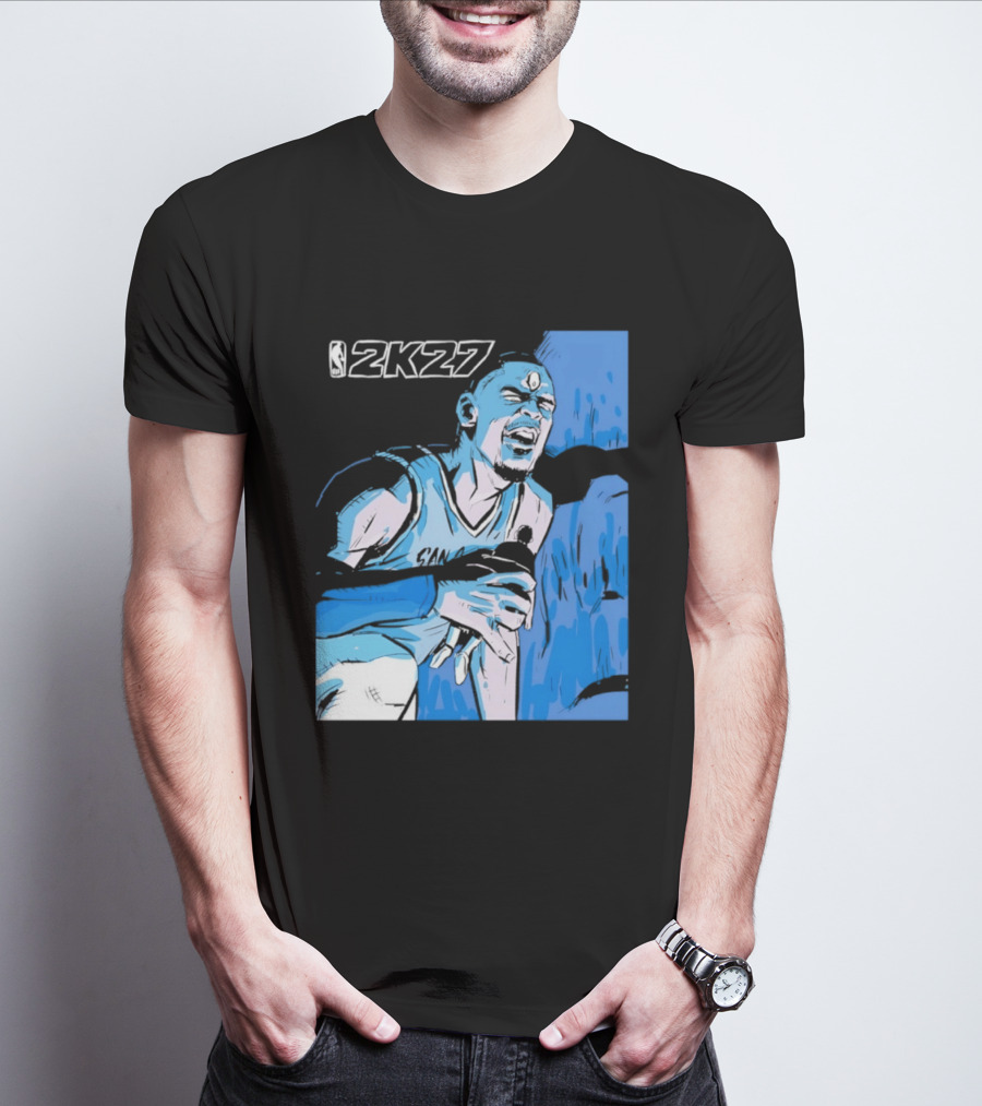 Victor Wembanyama NBA 2K27 Basketball Game Cover T-Shirt