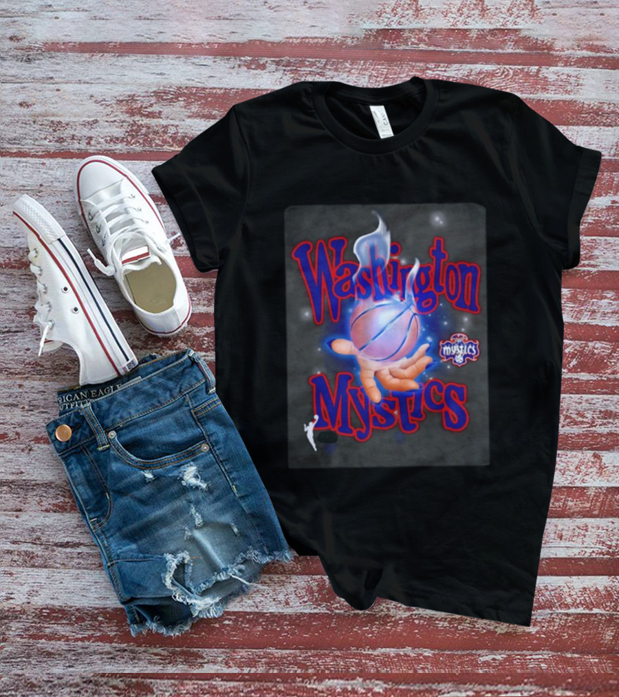 Washington Mystics WNBA Flaming Basketball Team Spirit T-Shirt