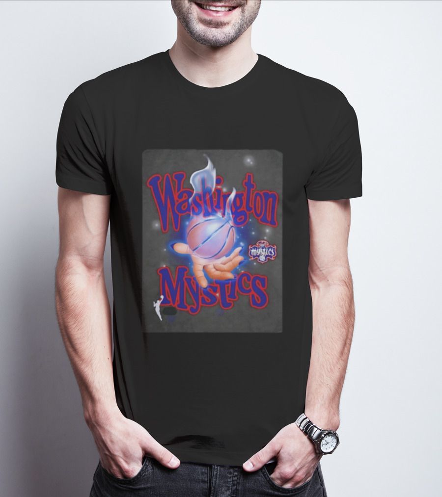 Washington Mystics WNBA Flaming Basketball Team Spirit T-Shirt
