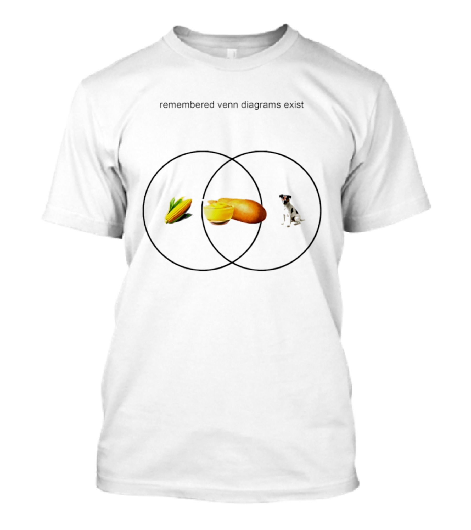 Remembered Venn Diagrams Exist Corn Dog Dog T-Shirt