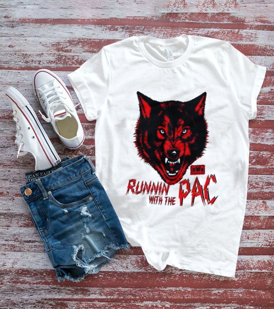 Runnin With The Pac Wolf NWo New World Order 2 Sided T-Shirt