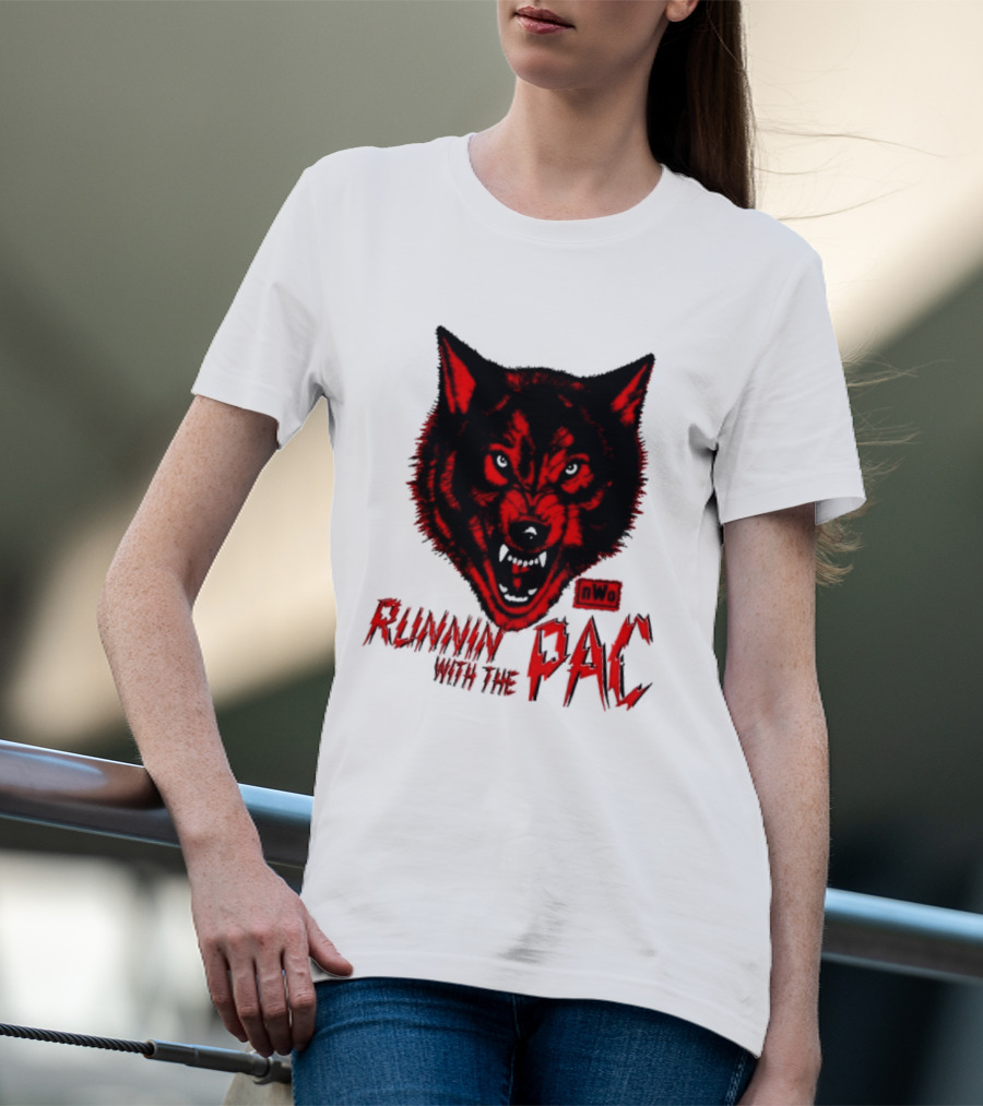 Runnin With The Pac Wolf NWo New World Order 2 Sided T-Shirt