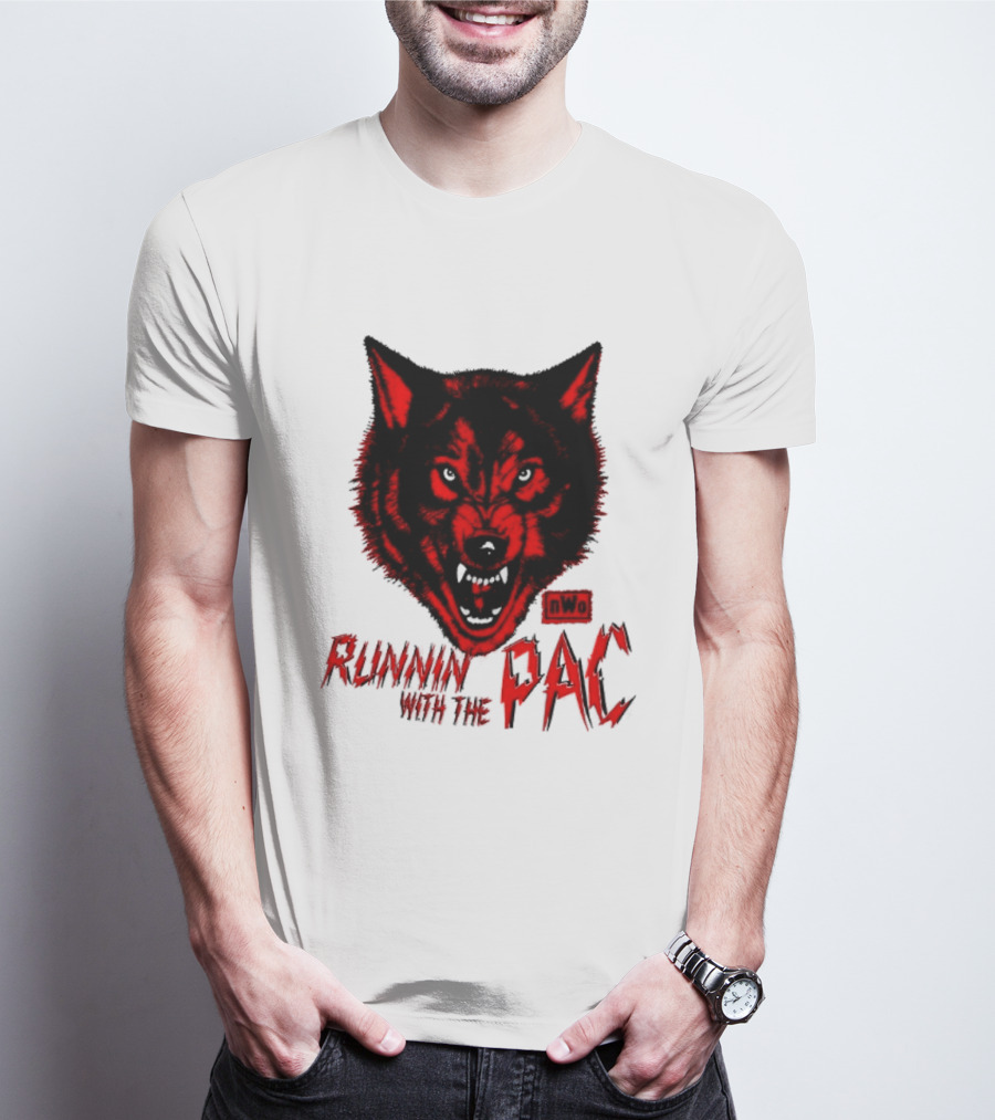 Runnin With The Pac Wolf NWo New World Order 2 Sided T-Shirt
