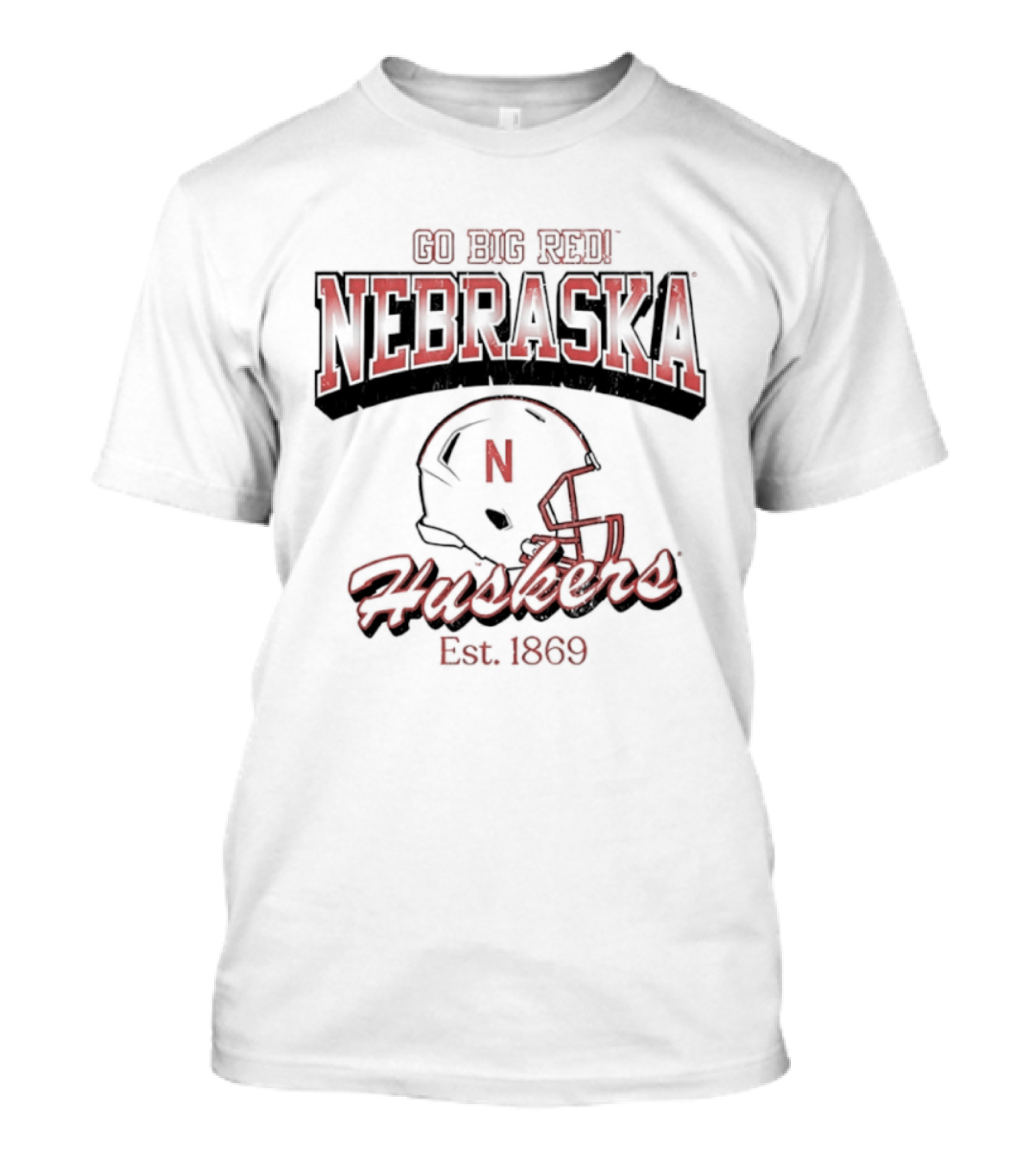 Go Big Red Nebraska Huskers Est 1869 Helmet T-Shirt
