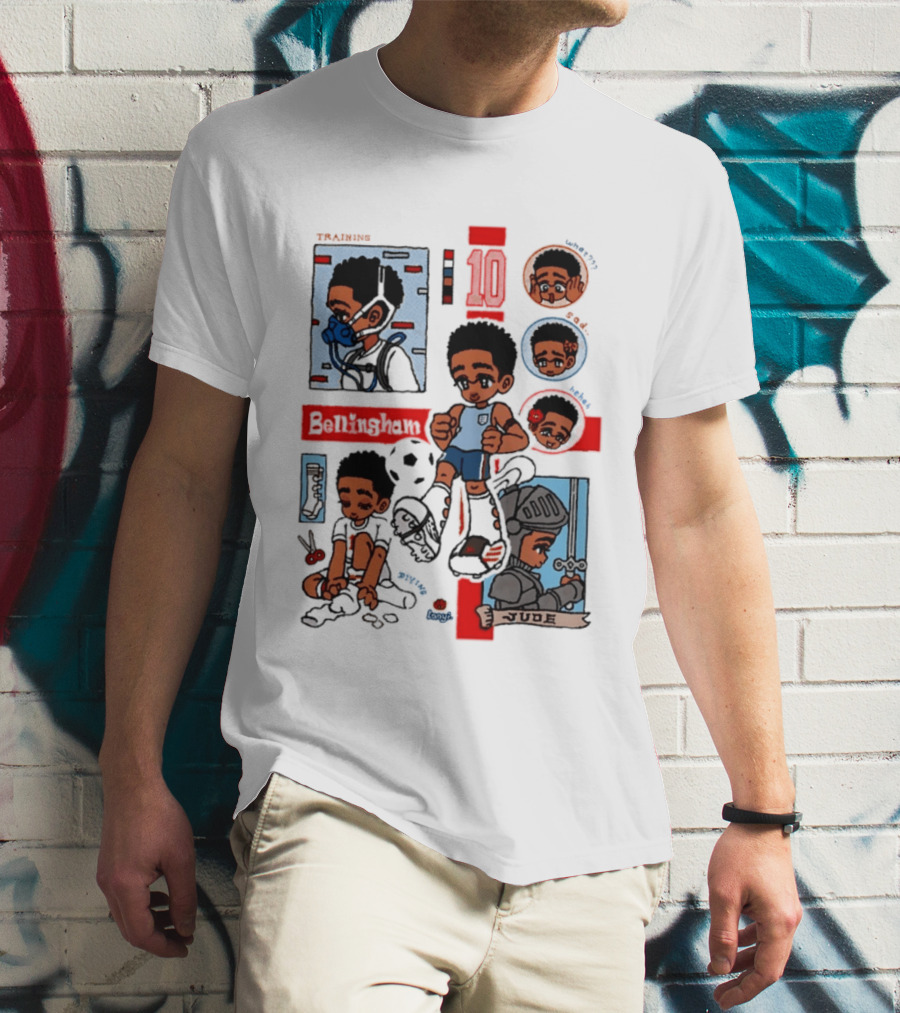 Jude Bellingham Kawaii Cartoon Soccer Training Armor Emotions T-Shirt