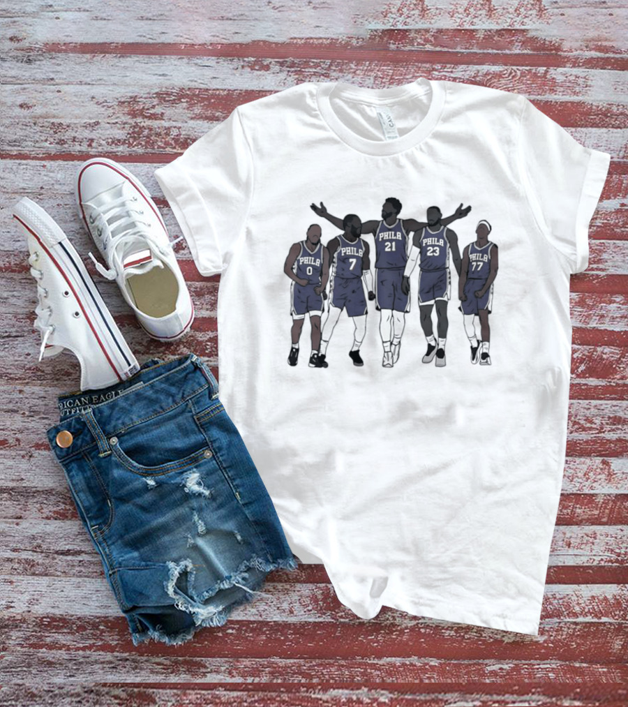 Lebron James Jaylen Brown Joel Embiid VJ Edgecombe Tyrese Maxey Philly 21 23 0 7 77 T-Shirt
