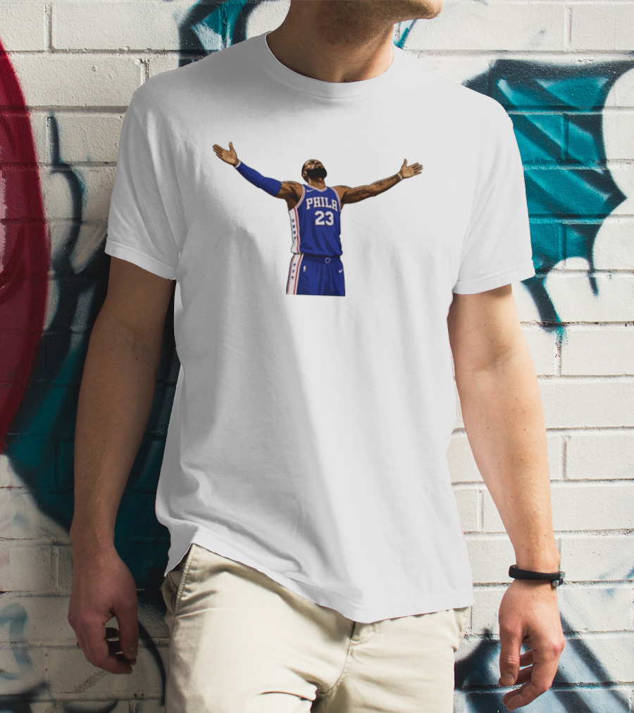 LeBron James Philadelphia 76ers Number 23 NBA Celebration Moment T-Shirt