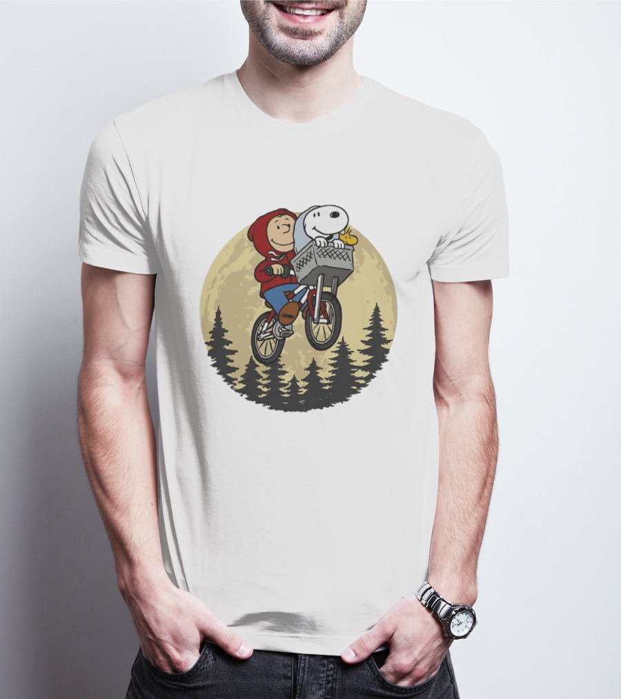 Moon Ride Snoopy And Charlie Brown Bicycle Adventure T-Shirt