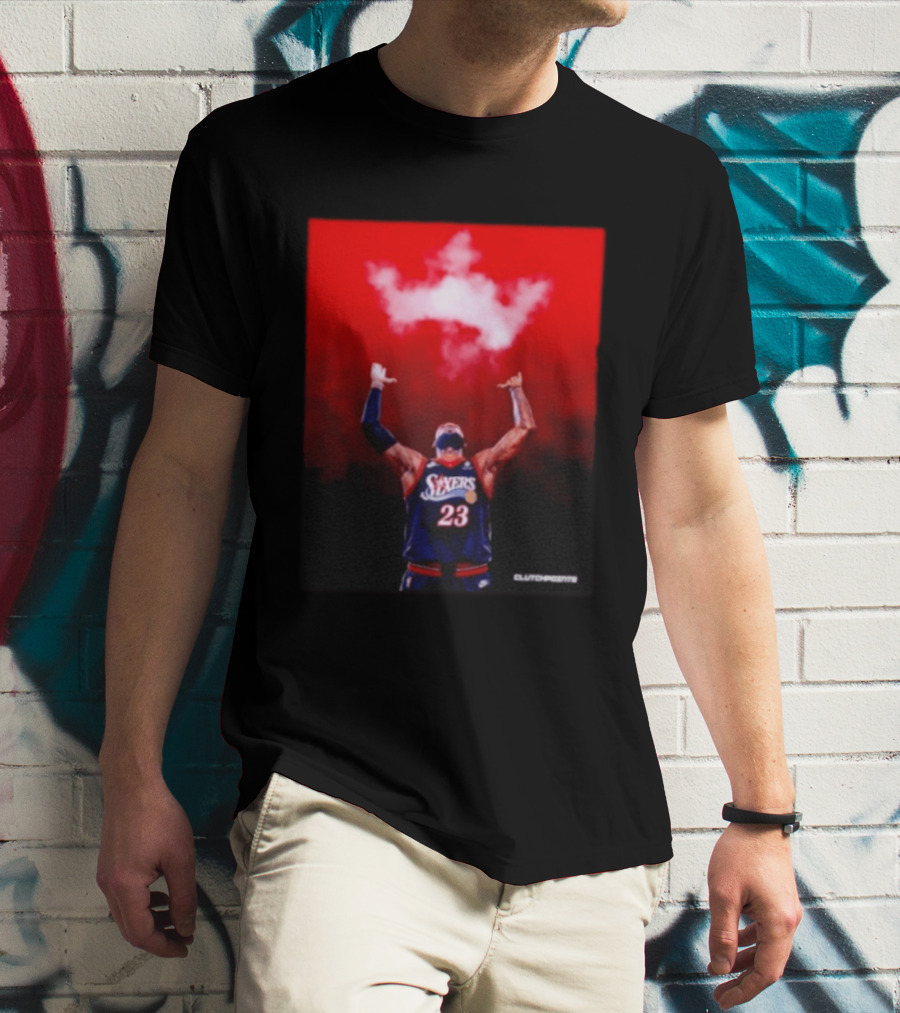LeBron James Philadelphia 76ers No 23 ClutchPoints King Celebration T-Shirt