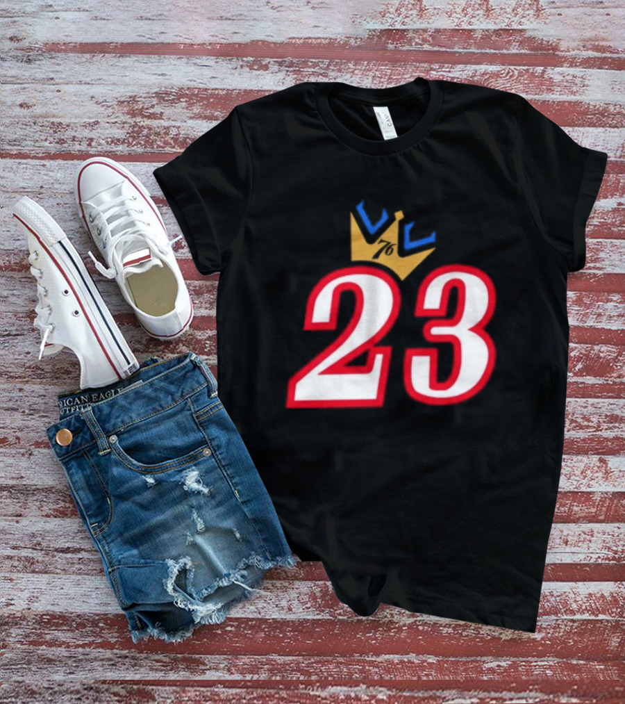 LeBron James 23 King Crown Philadelphia 76ers T-Shirt