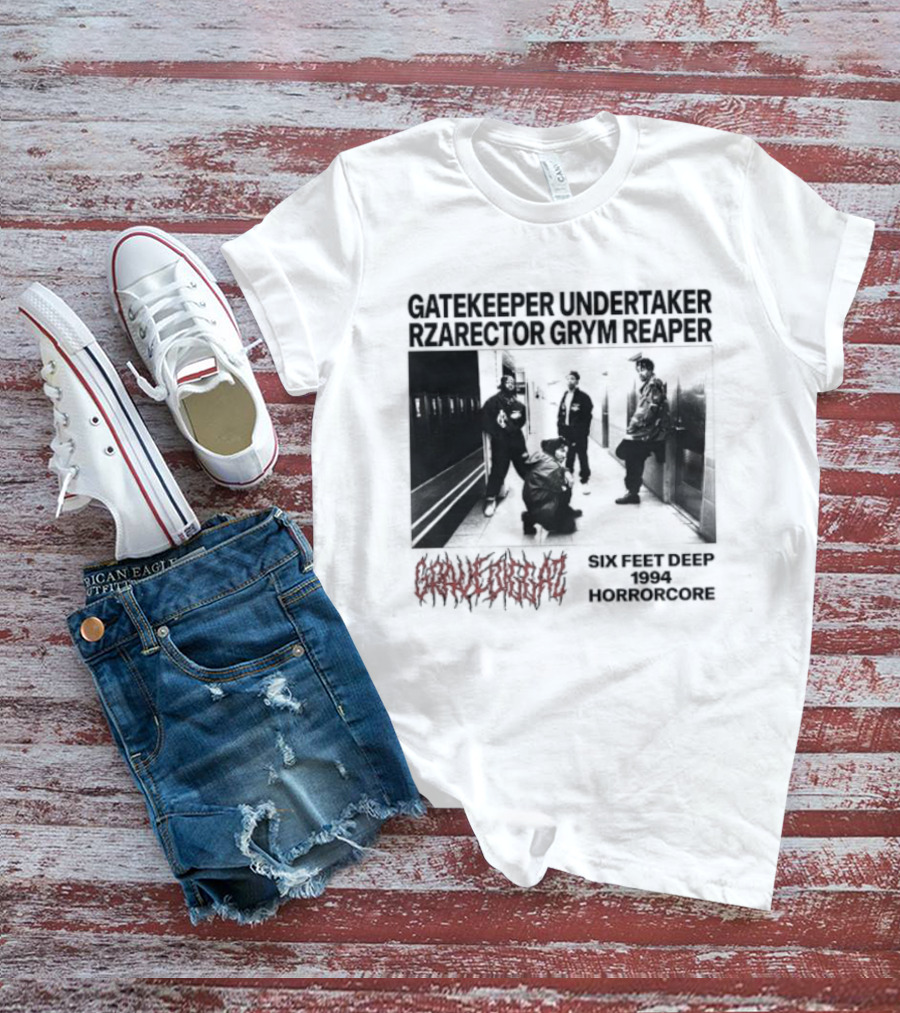 Gravediggaz Six Feet Deep 1994 Gatekeeper Undertaker Rzarector Grym Reaper Horrorcore T-Shirt