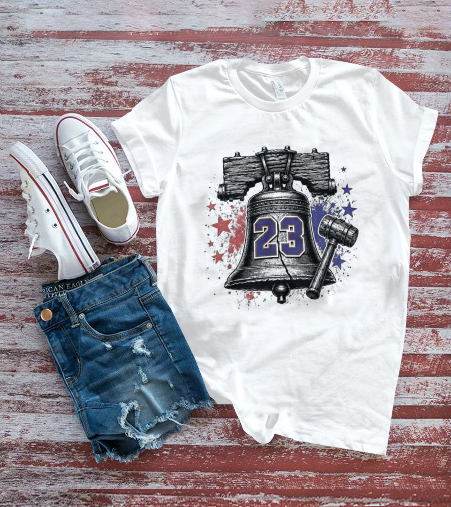 Lebron James 23 Liberty Bell Philadelphia 76ers Fan T-Shirt