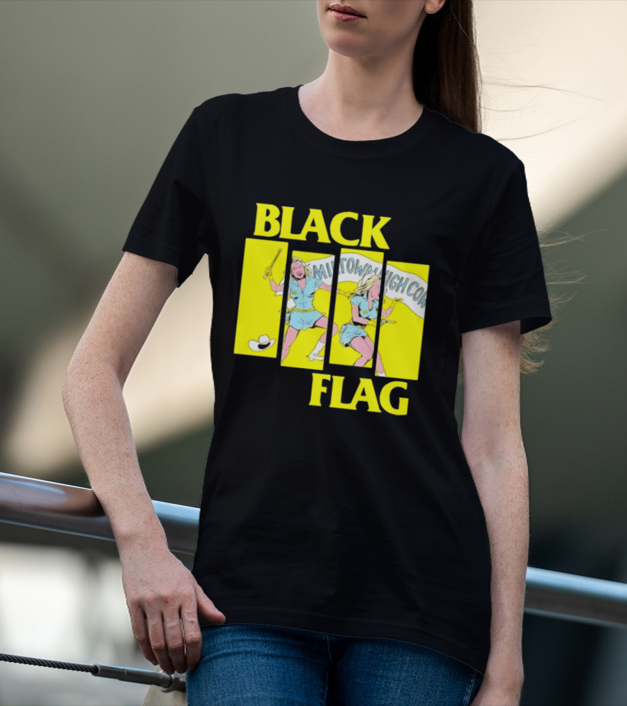 Black Flag Midtown High Comix Punk Rock Mid 20th Century T-Shirt