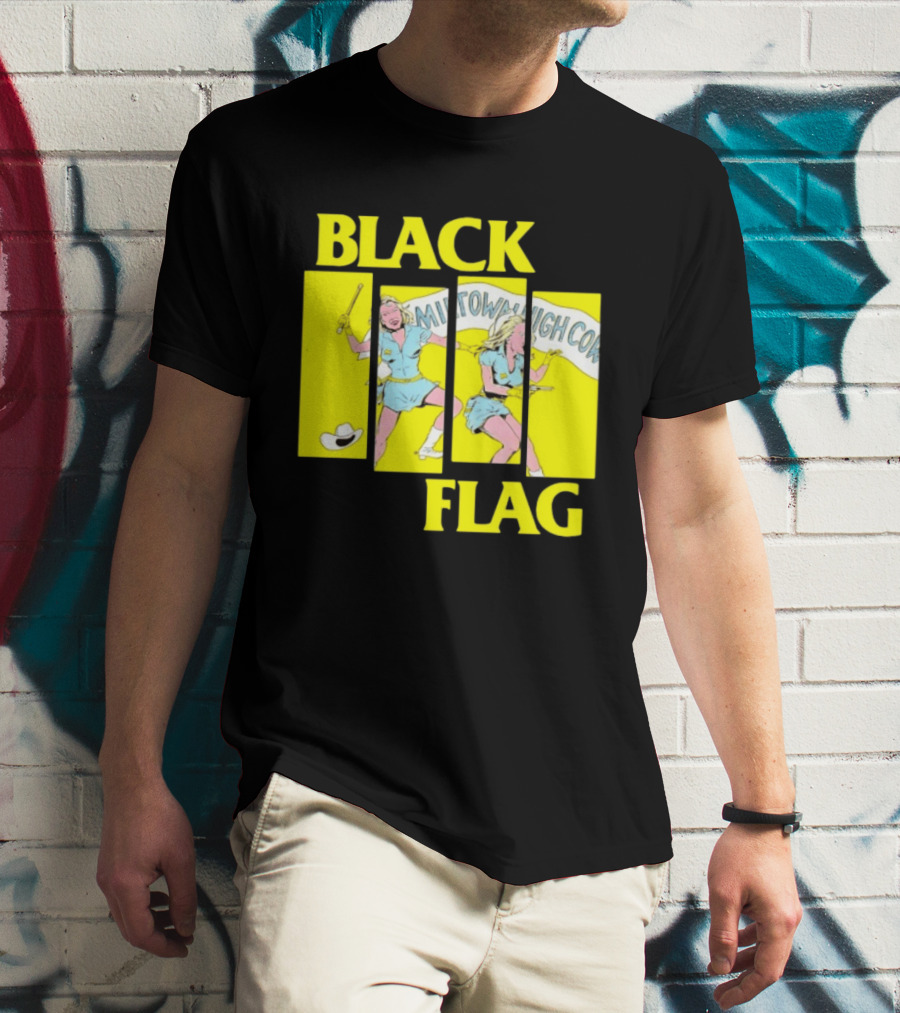 Black Flag Midtown High Comix Punk Rock Mid 20th Century T-Shirt