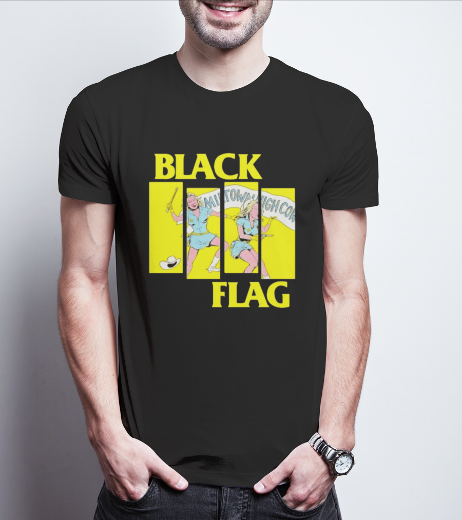 Black Flag Midtown High Comix Punk Rock Mid 20th Century T-Shirt
