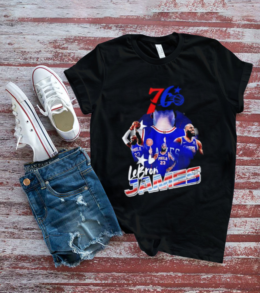 LeBron James Philadelphia 76ers 23 Player Collage T-Shirt