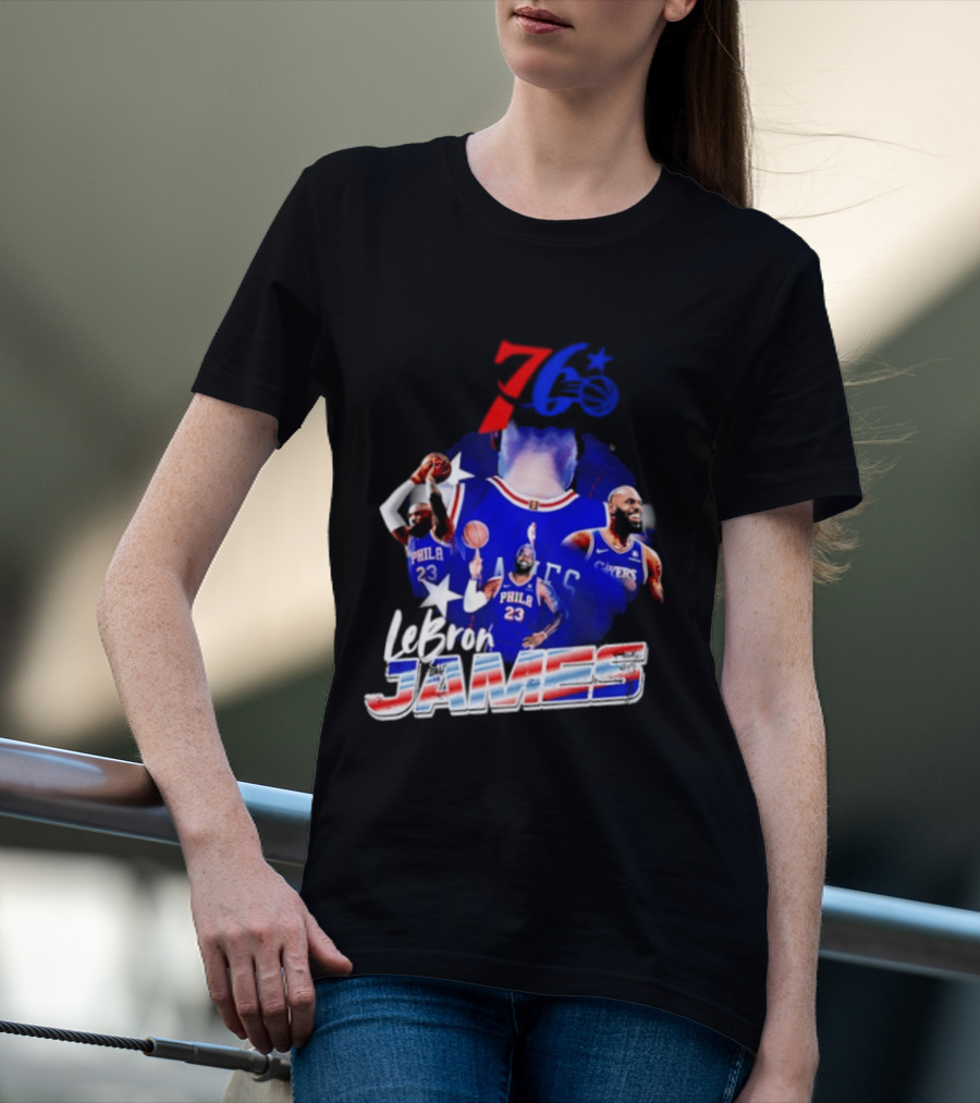 LeBron James Philadelphia 76ers 23 Player Collage T-Shirt