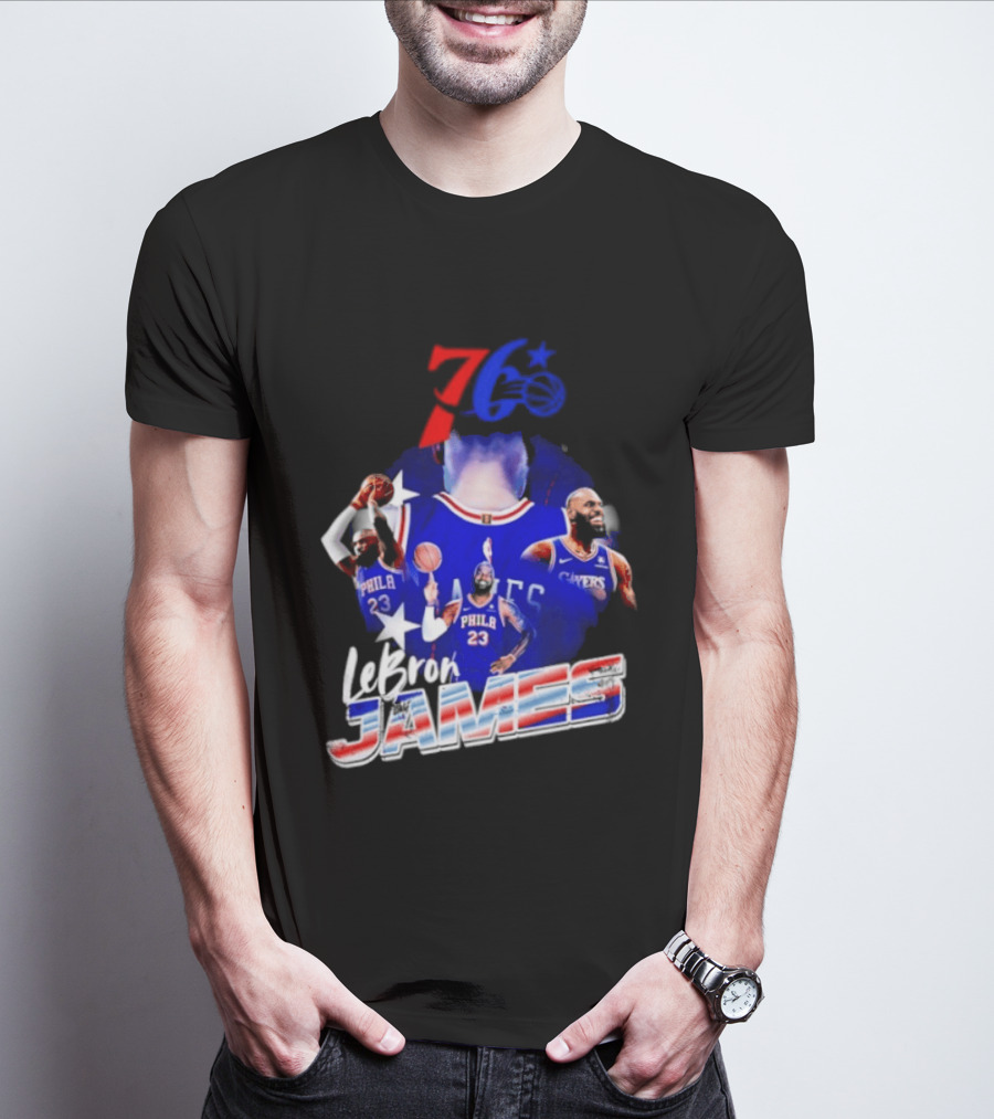 LeBron James Philadelphia 76ers 23 Player Collage T-Shirt