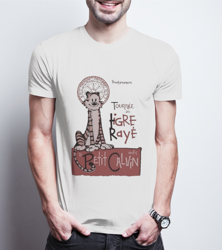 Tournée Du Tigre Raye Le Petit Calvin Avec Hobbes T-Shirt
