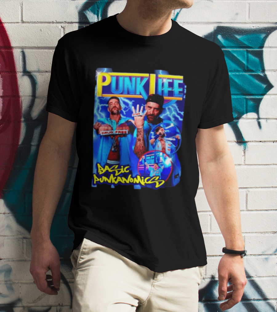 Punk Life Basic Punkanomics Drug Free CM Punk T-Shirt