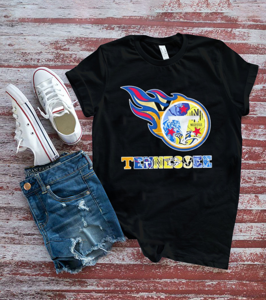 Tennessee Titans Nashville Predators Memphis Grizzlies Nashville SC Logos Mashup T-Shirt