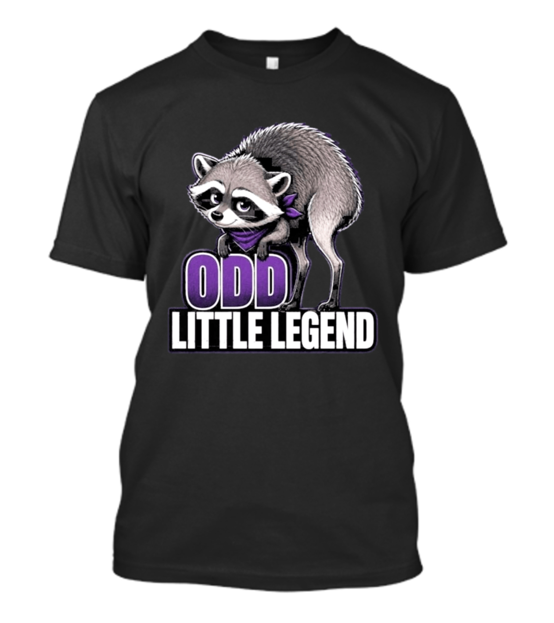 Odd Little Legend Jimothy Raccoon Purple Bandana T-Shirt