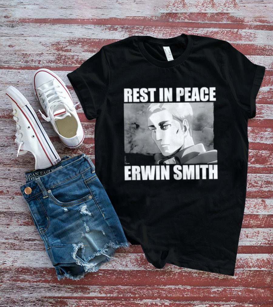 Rest In Peace Erwin Smith Anime Tribute Wings T-Shirt