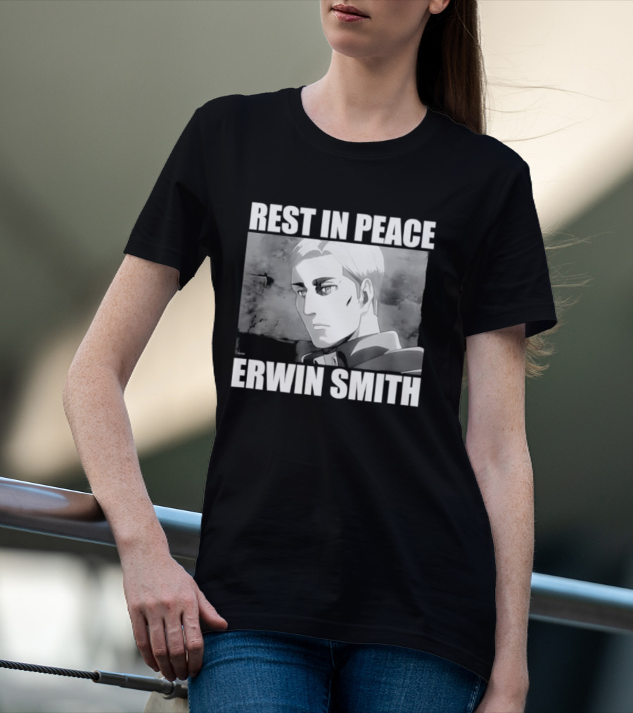 Rest In Peace Erwin Smith Anime Tribute Wings T-Shirt