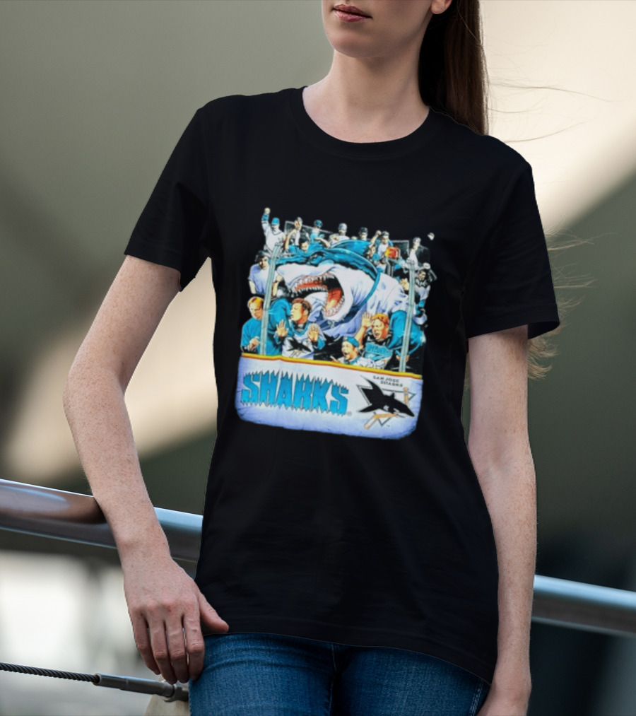 San Jose Sharks NHL Shark Attack Fans Ice Hockey T-Shirt