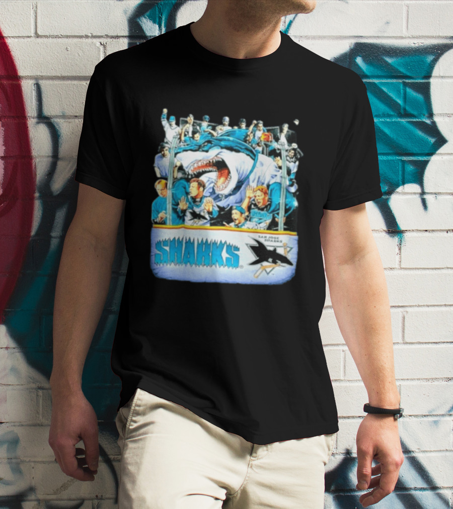 San Jose Sharks NHL Shark Attack Fans Ice Hockey T-Shirt