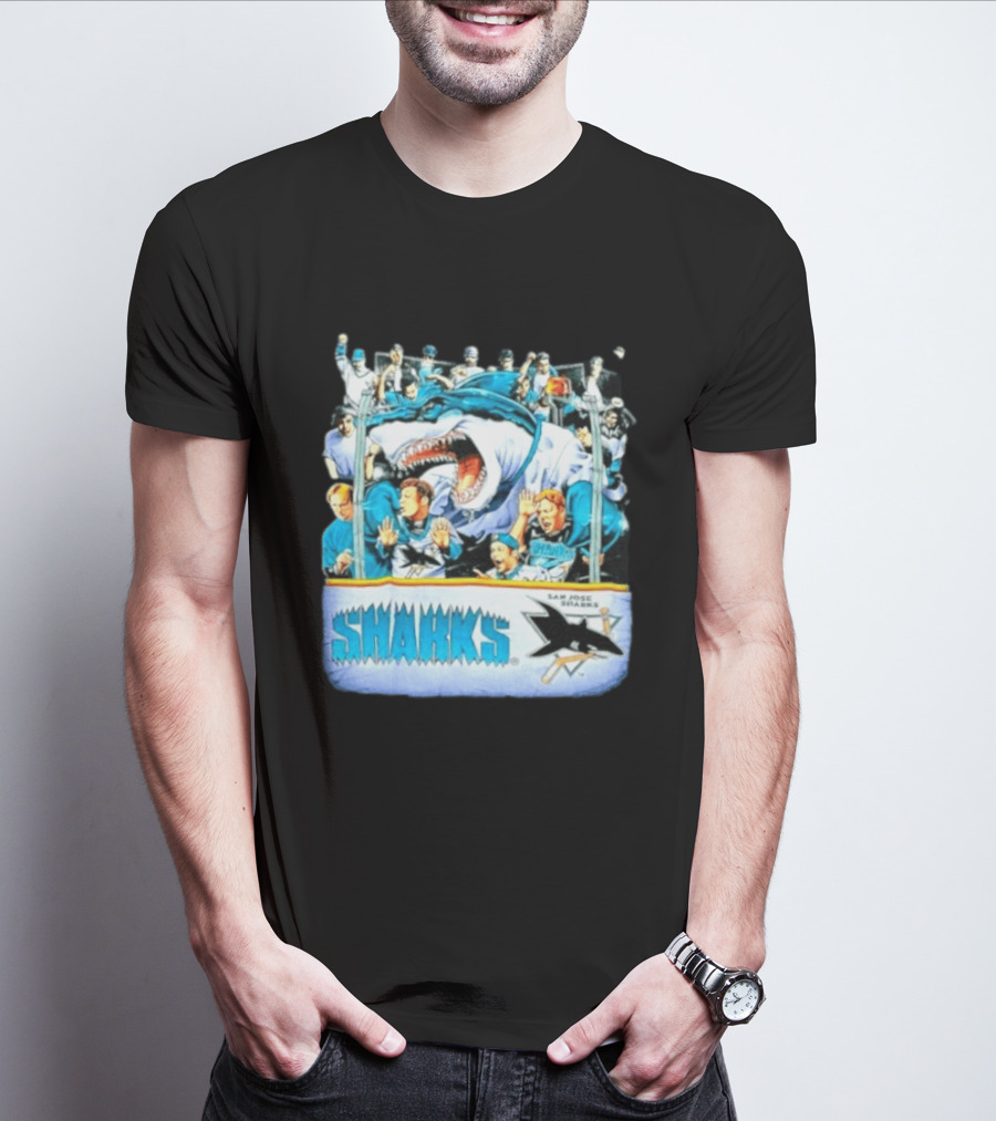 San Jose Sharks NHL Shark Attack Fans Ice Hockey T-Shirt