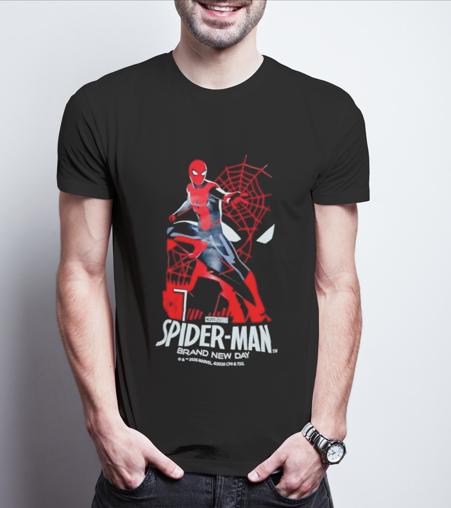 Spider Man Brand New Day 2026 Marvel Stylized Superhero T-Shirt