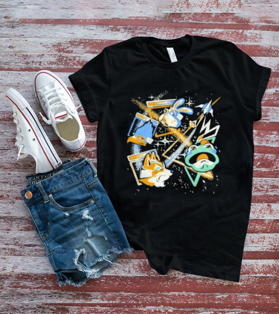 Star Fox Team Collage Falco Lombardi Peppy Hare Retro Style Graphics Gaming Nostalgia T-Shirt