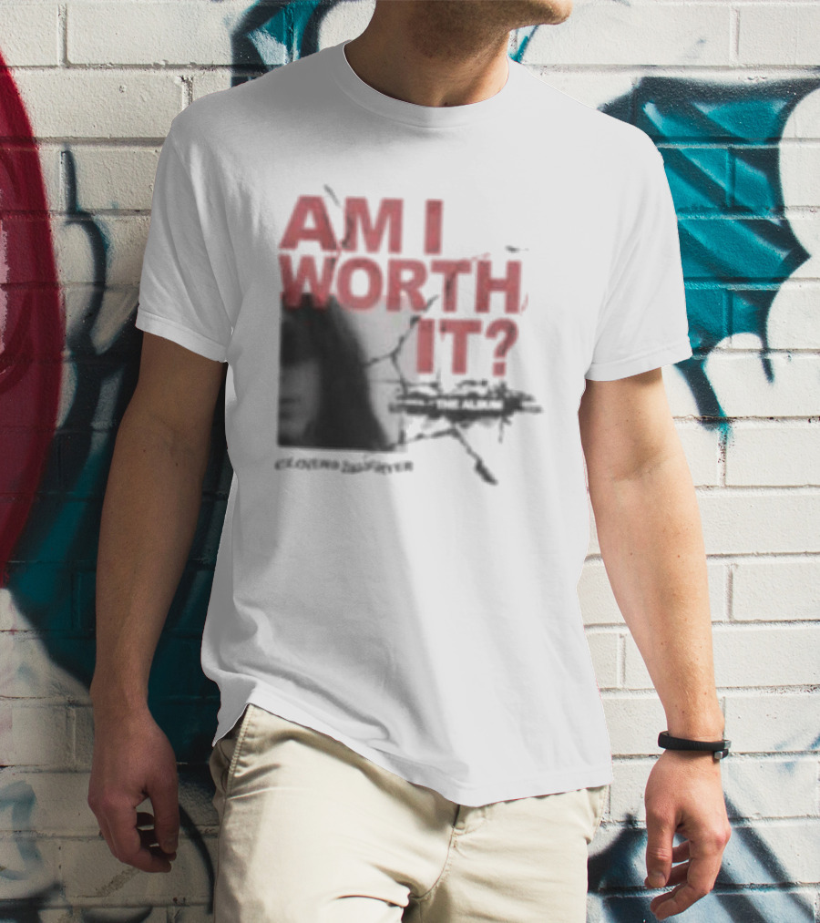 Clover's Daughter Am I Worth It Black And White T-Shirt