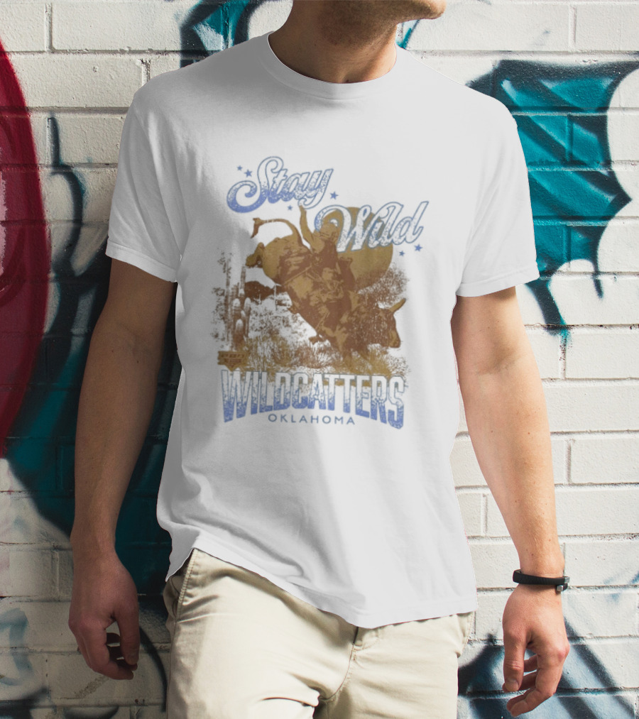 Stay Wild Oklahoma Wildcatters Vintage Oil Rig T-Shirt